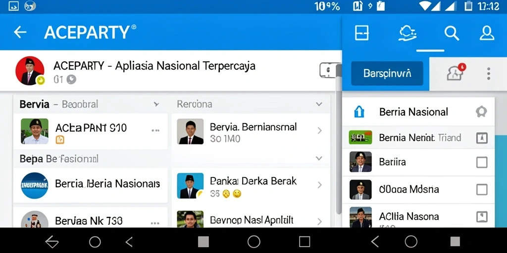 Tampilan antarmuka ACEPARTY yang menarik dan informatif.