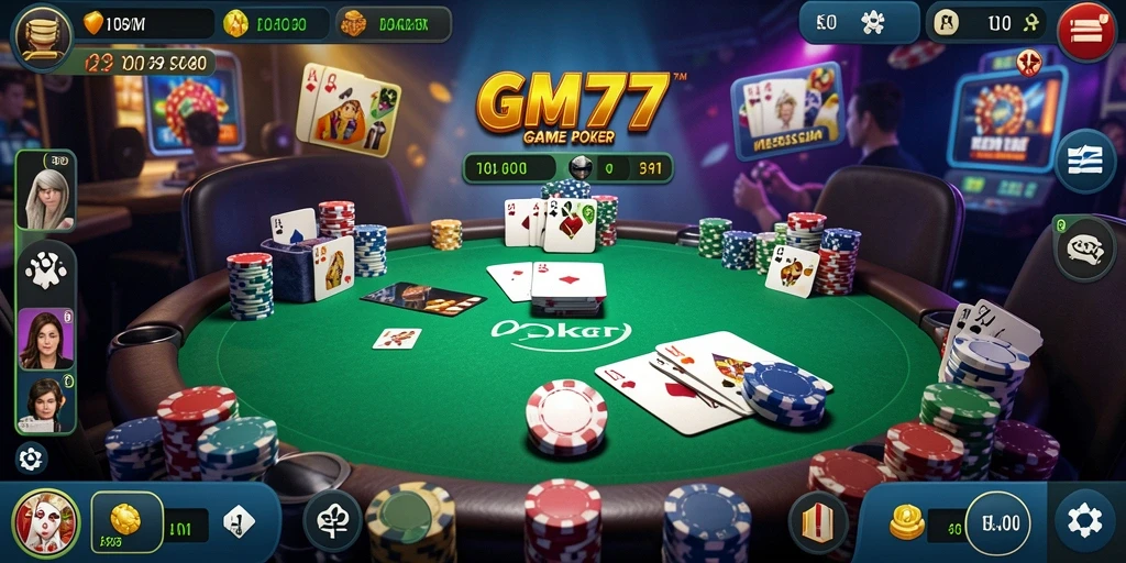 Antarmuka menarik dan interaktif dari game Poker GM777.