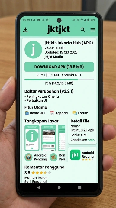 Tampilan halaman APK jktjkt
