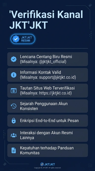Tampilan kanal resmi jktjkt